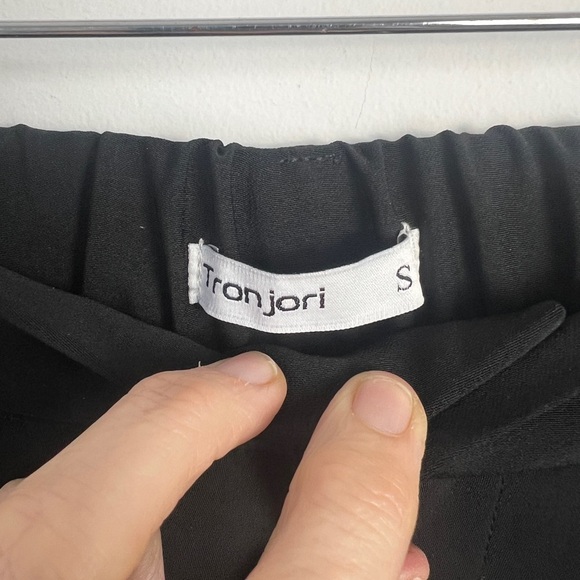 Tronjori Women Black High Waist Casual Wide Leg Long Palazzo Pants Trousers S - Picture 10 of 11